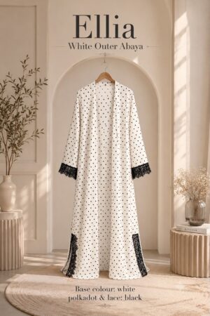 Alternative view of Ellia White Outer Abaya & Shawl